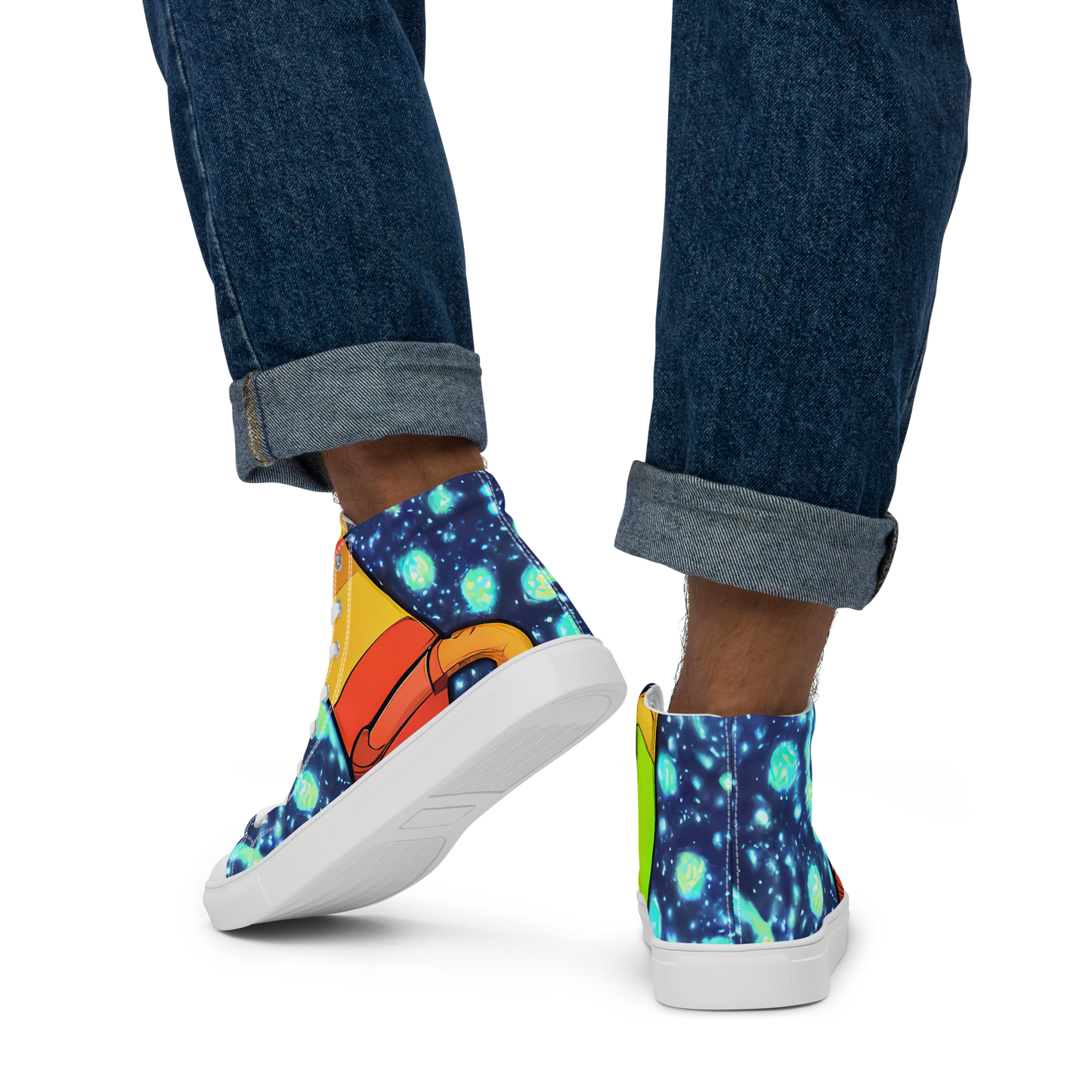 Men's High Top Canvas Shoes - Cosmic Siblings