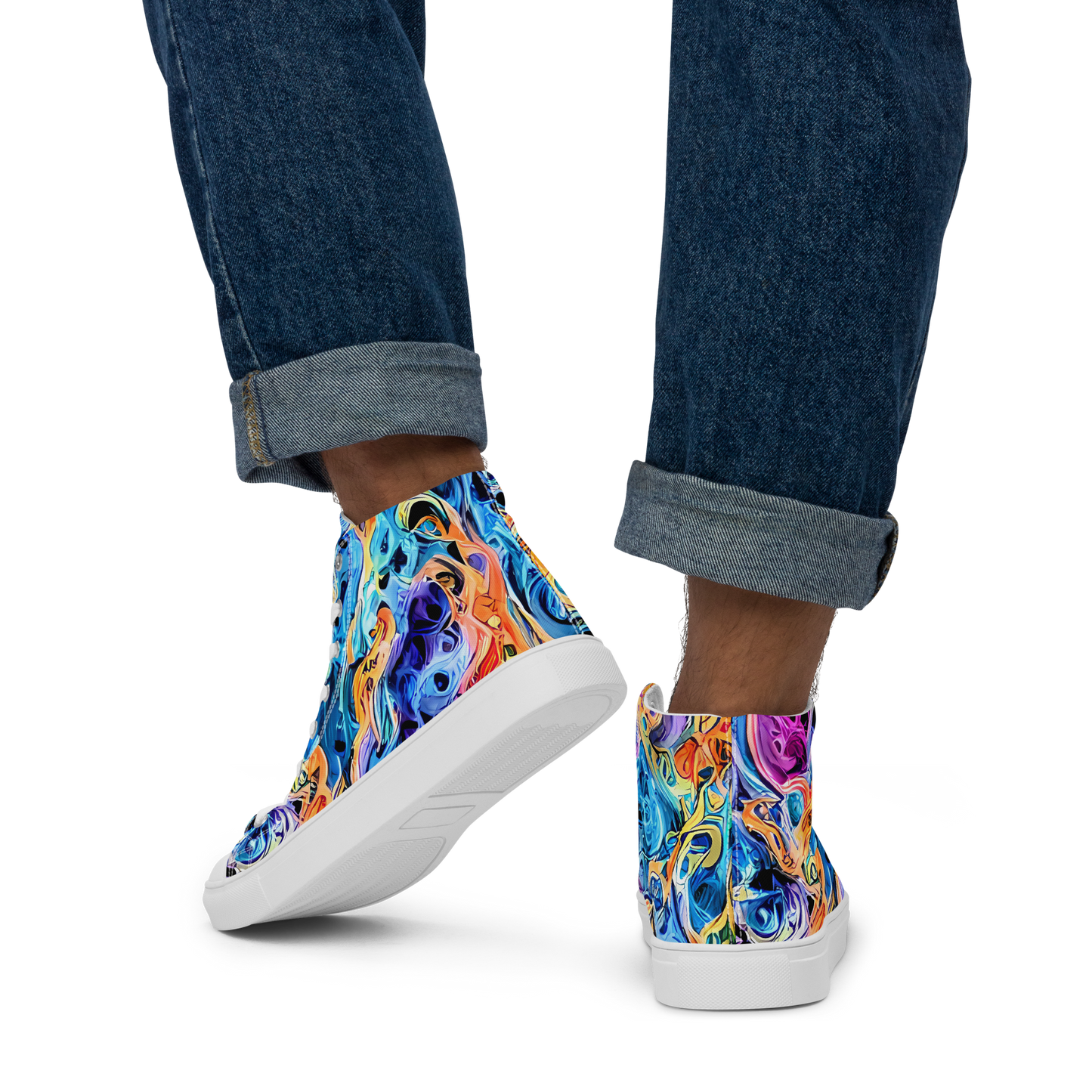 Men's High Top Canvas Shoes - Rococo Vortex