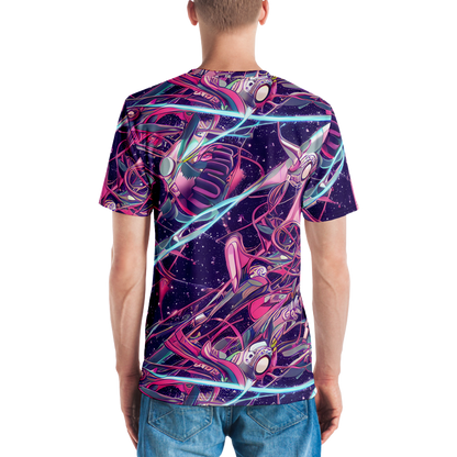 Men's Crew Neck T-Shirt - Neo-Tokyo Twirl