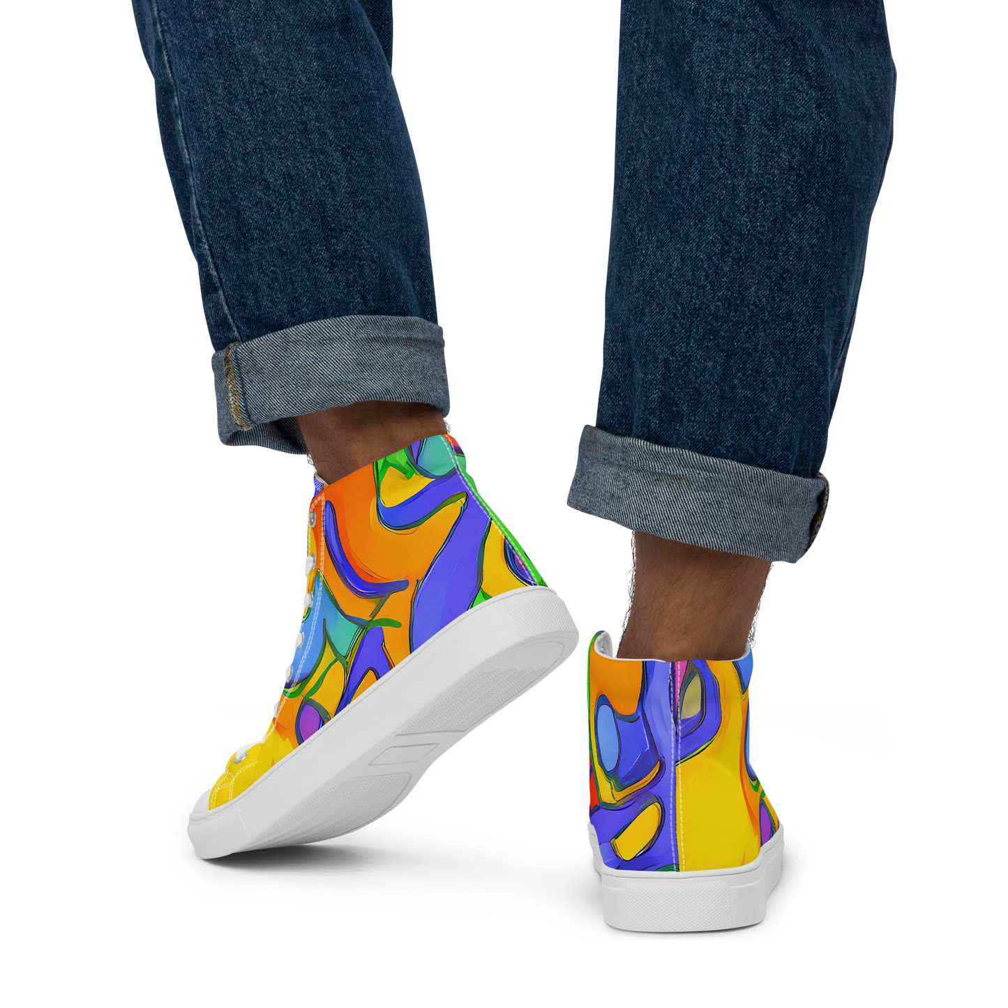 Men's High Top Canvas Shoes - Joffe Swirl