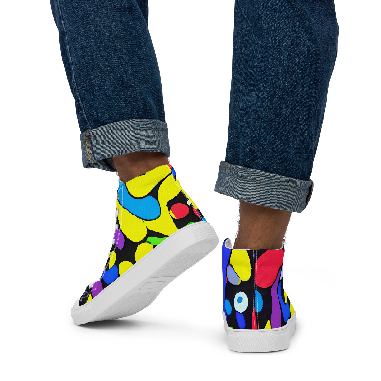 Men's High Top Canvas Shoes - Miró's Mosaic