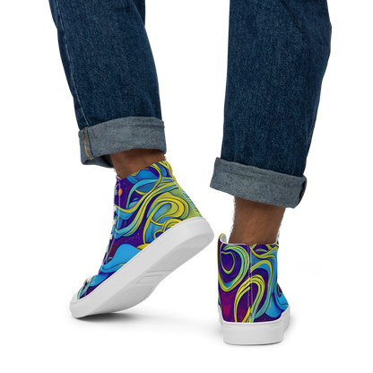 Men's High Top Canvas Shoes - Stellar Swirls