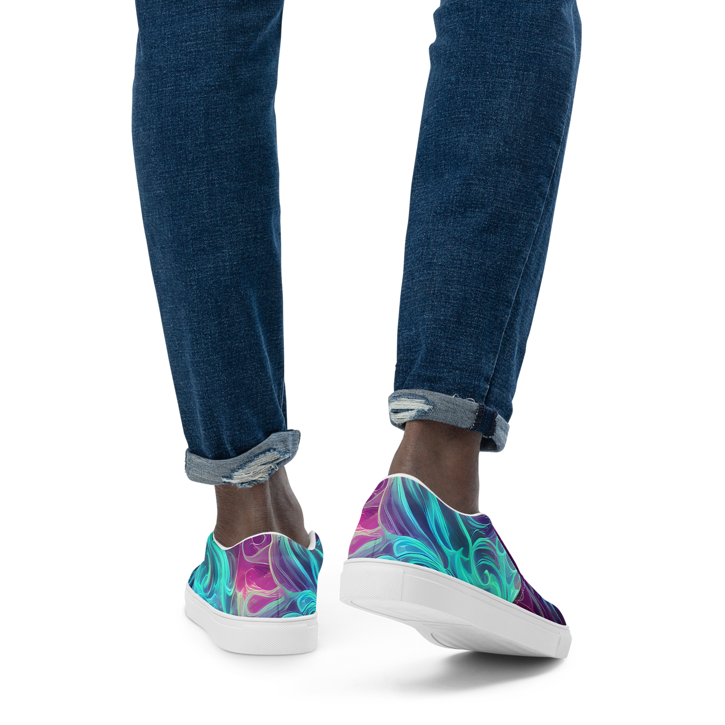 Men's Slip-On Canvas Shoes - Galactic Bloom