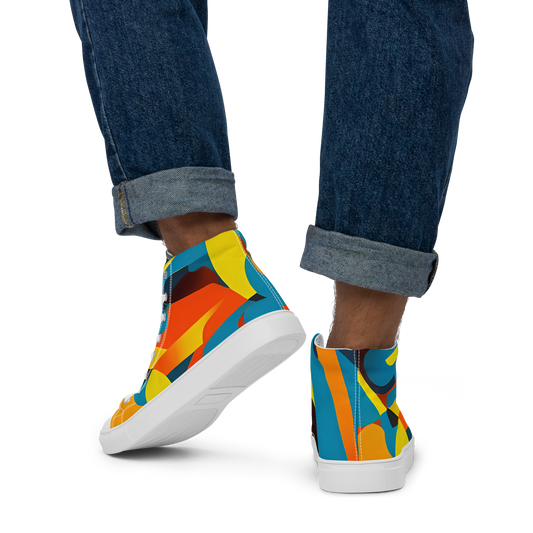 Men's High Top Canvas Shoes - Fragmented Rhapsody