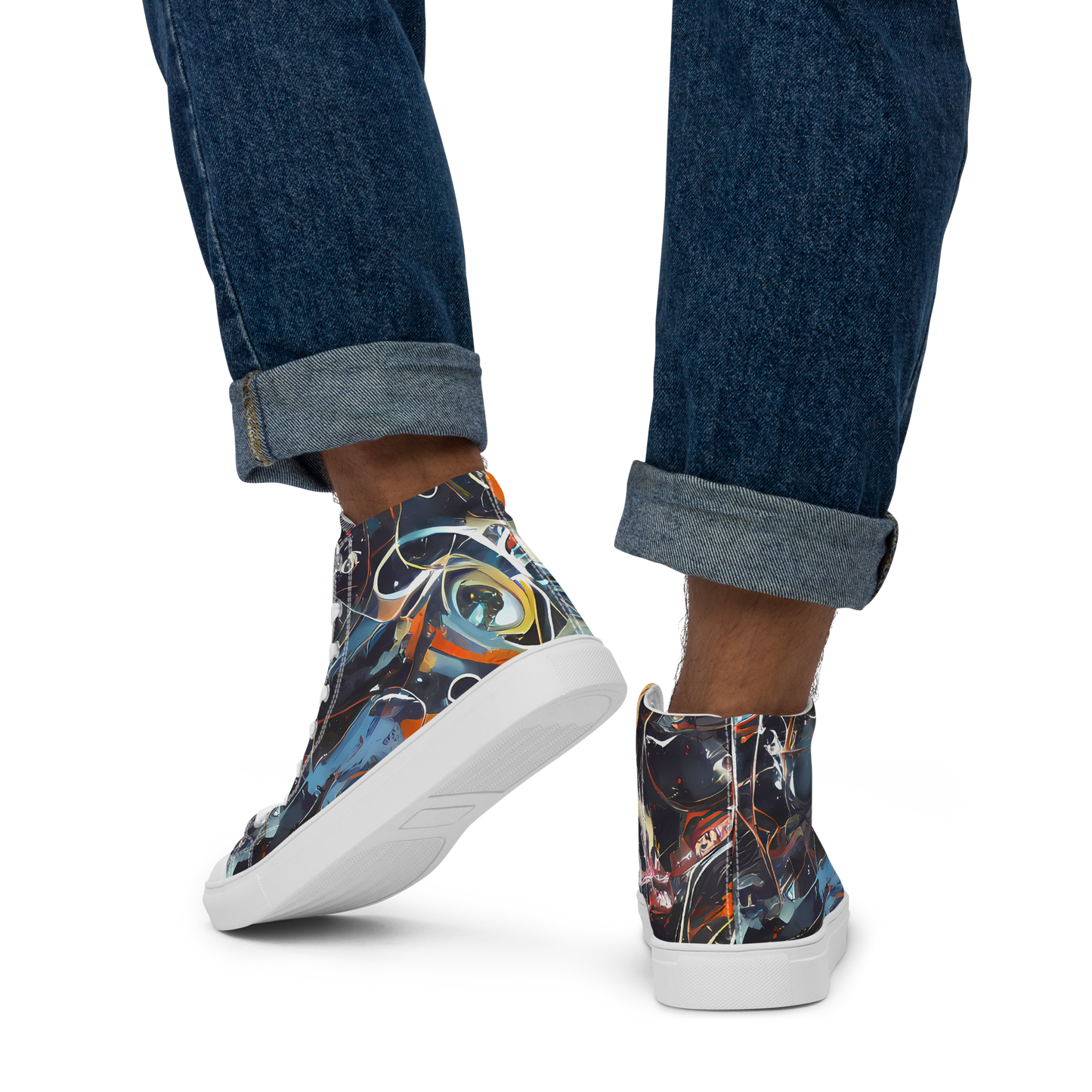 Men's High Top Canvas Shoes - Neo-Splash Labyrinth