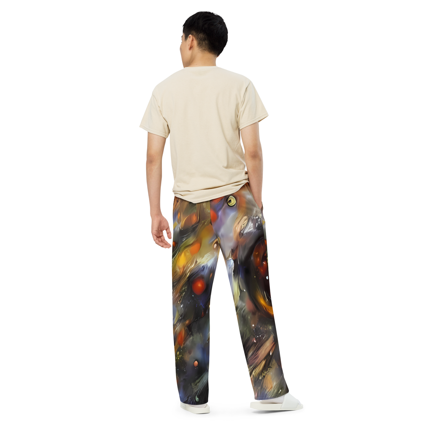 Wide-Leg Pants - Brushstroke Blaze