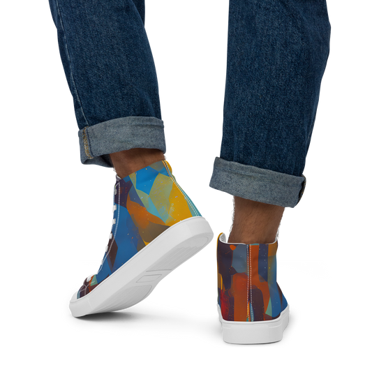 Men's High Top Canvas Shoes - Cubist Dusk