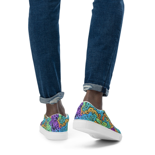 Men's Slip-On Canvas Shoes - Intergalactic Graffiti