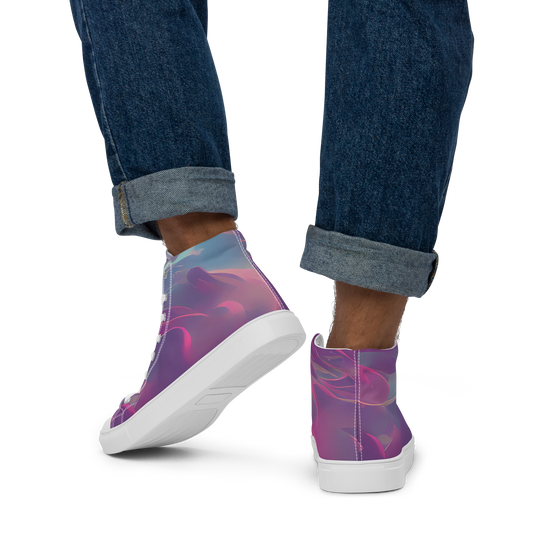 Men's High Top Canvas Shoes - Dreamscape Swirl