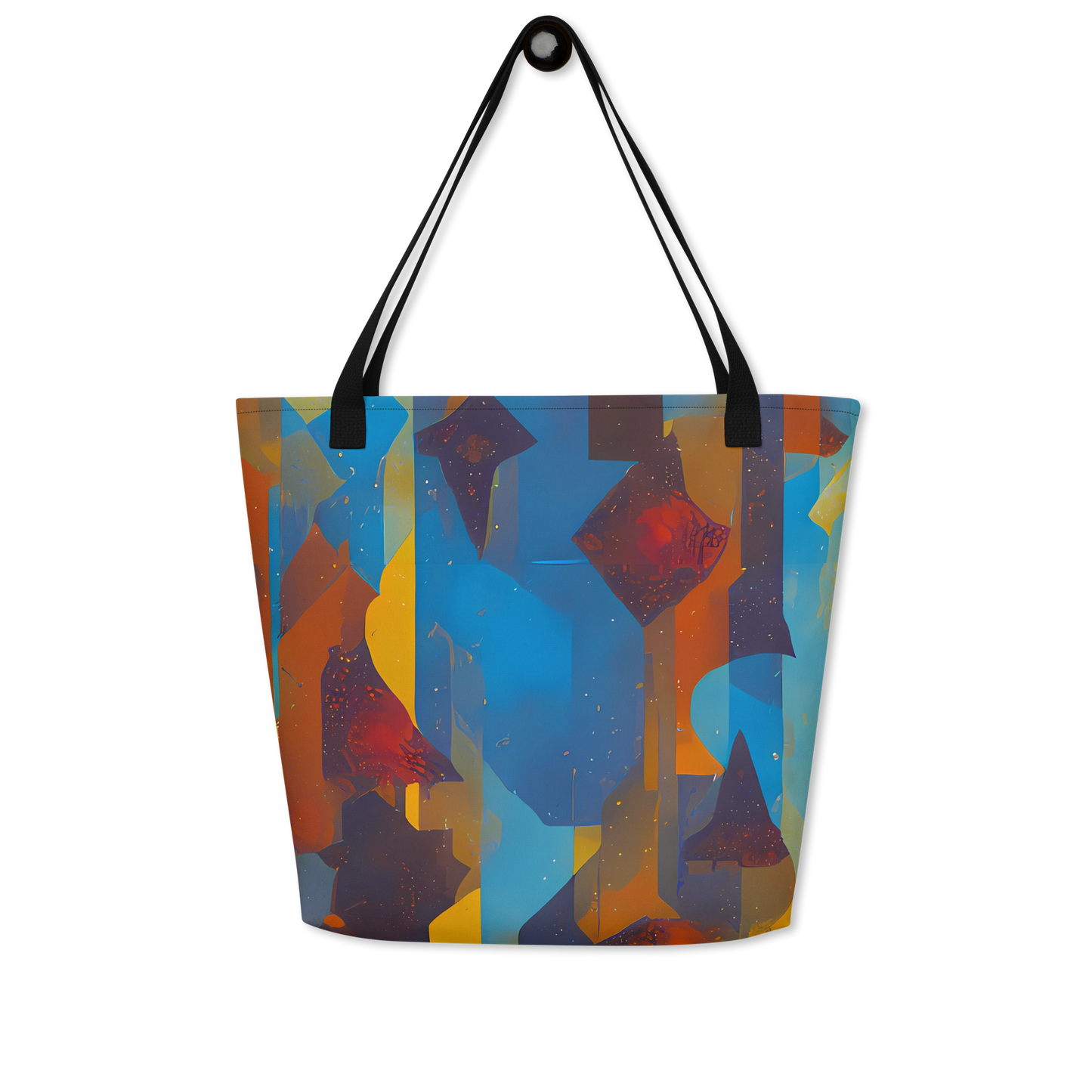 Large Tote Bag w/ Pocket - Cubist Dusk