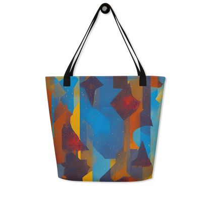 Large Tote Bag w/ Pocket - Cubist Dusk