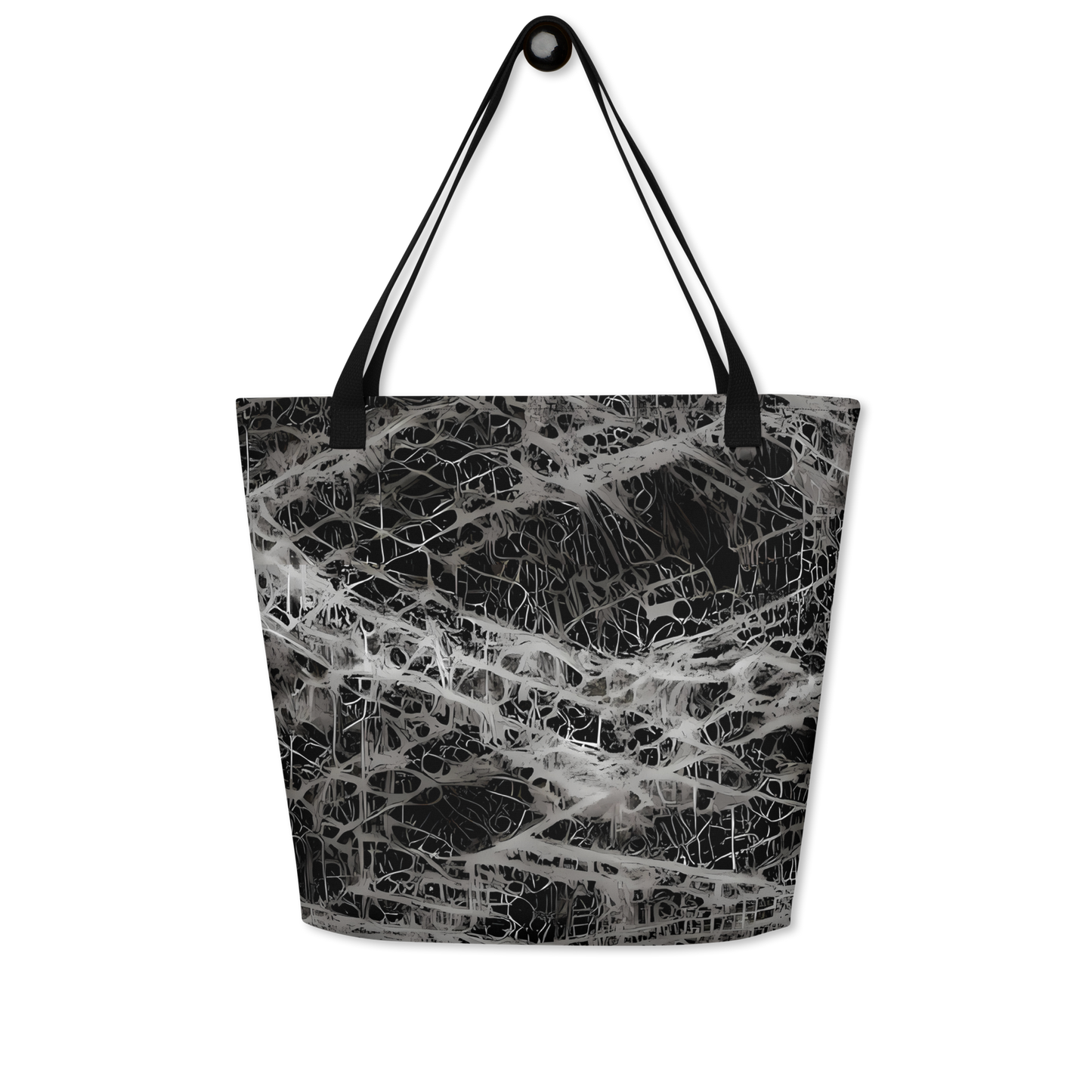 Large Tote Bag w/ Pocket - Monochrome Mesh