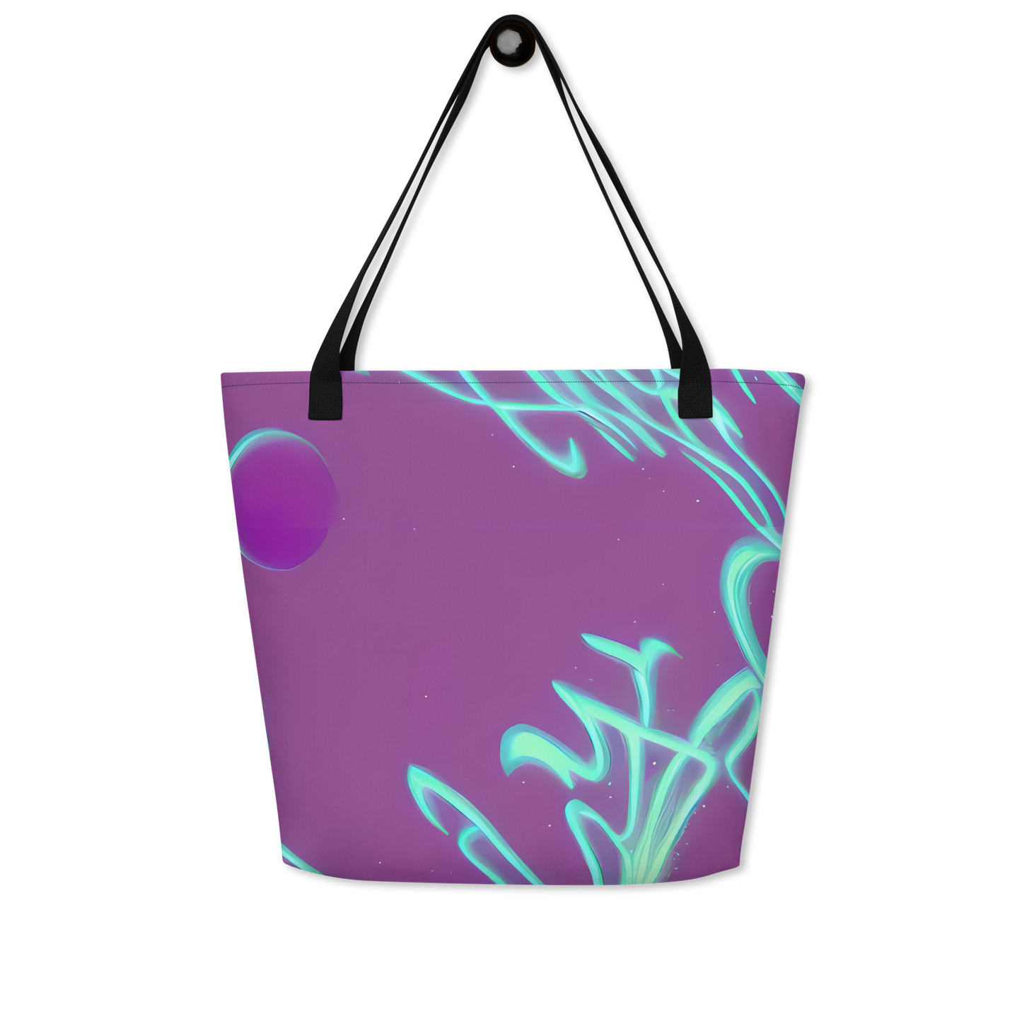 Large Tote Bag w/ Pocket - Neon Drift