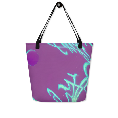 Large Tote Bag w/ Pocket - Neon Drift