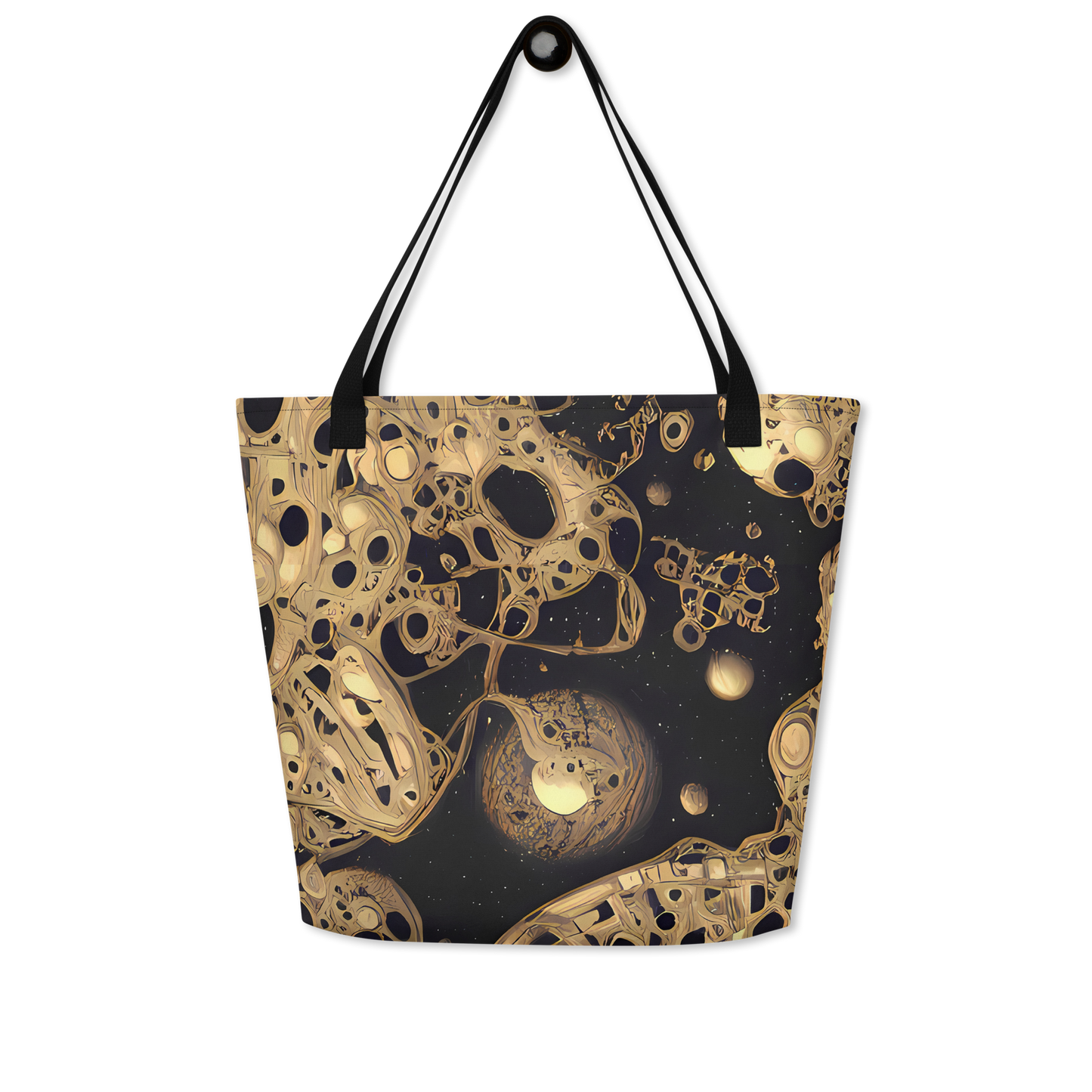 Large Tote Bag w/ Pocket - Baroque Orbit