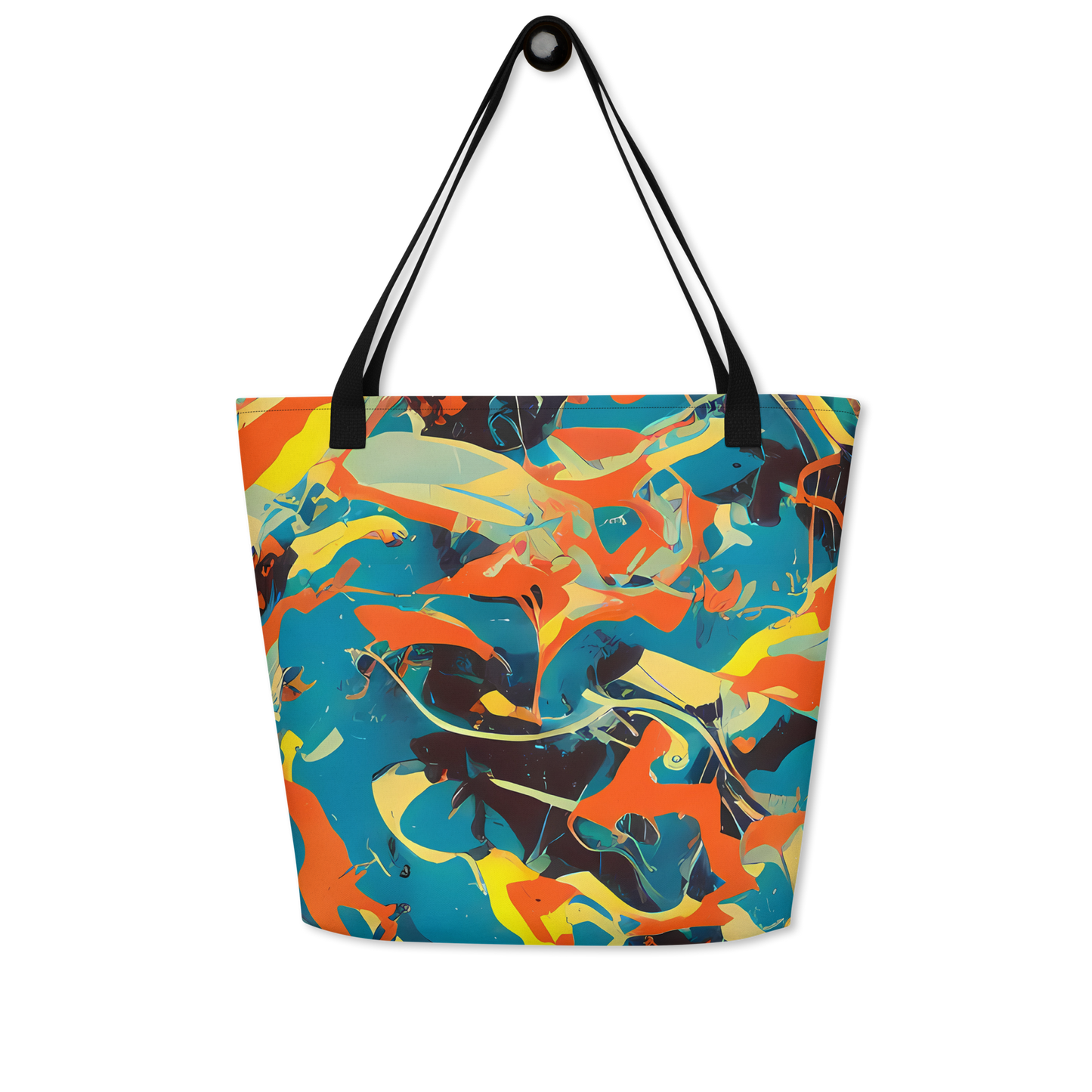 Large Tote Bag w/ Pocket - Abstract Tango