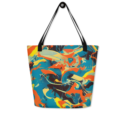 Large Tote Bag w/ Pocket - Abstract Tango