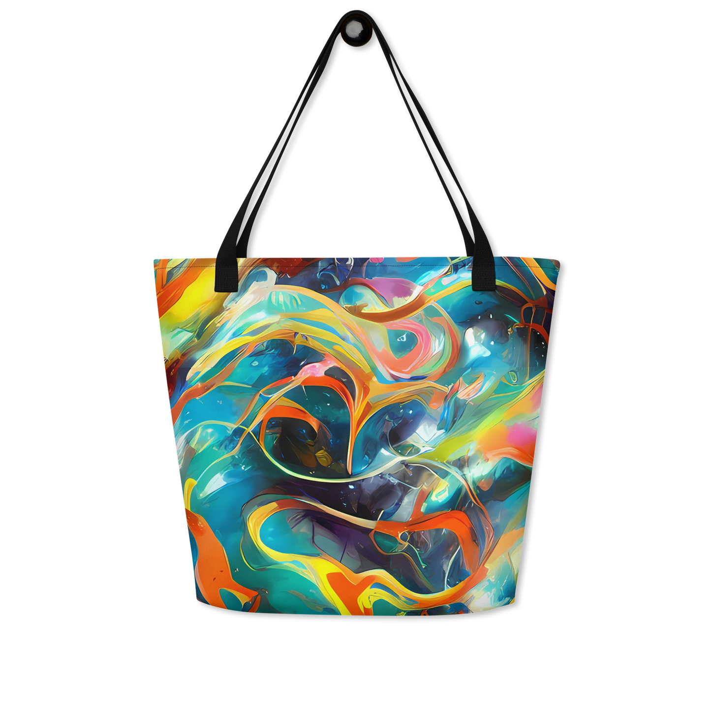 Large Tote Bag w/ Pocket - Cecily’S Swirl