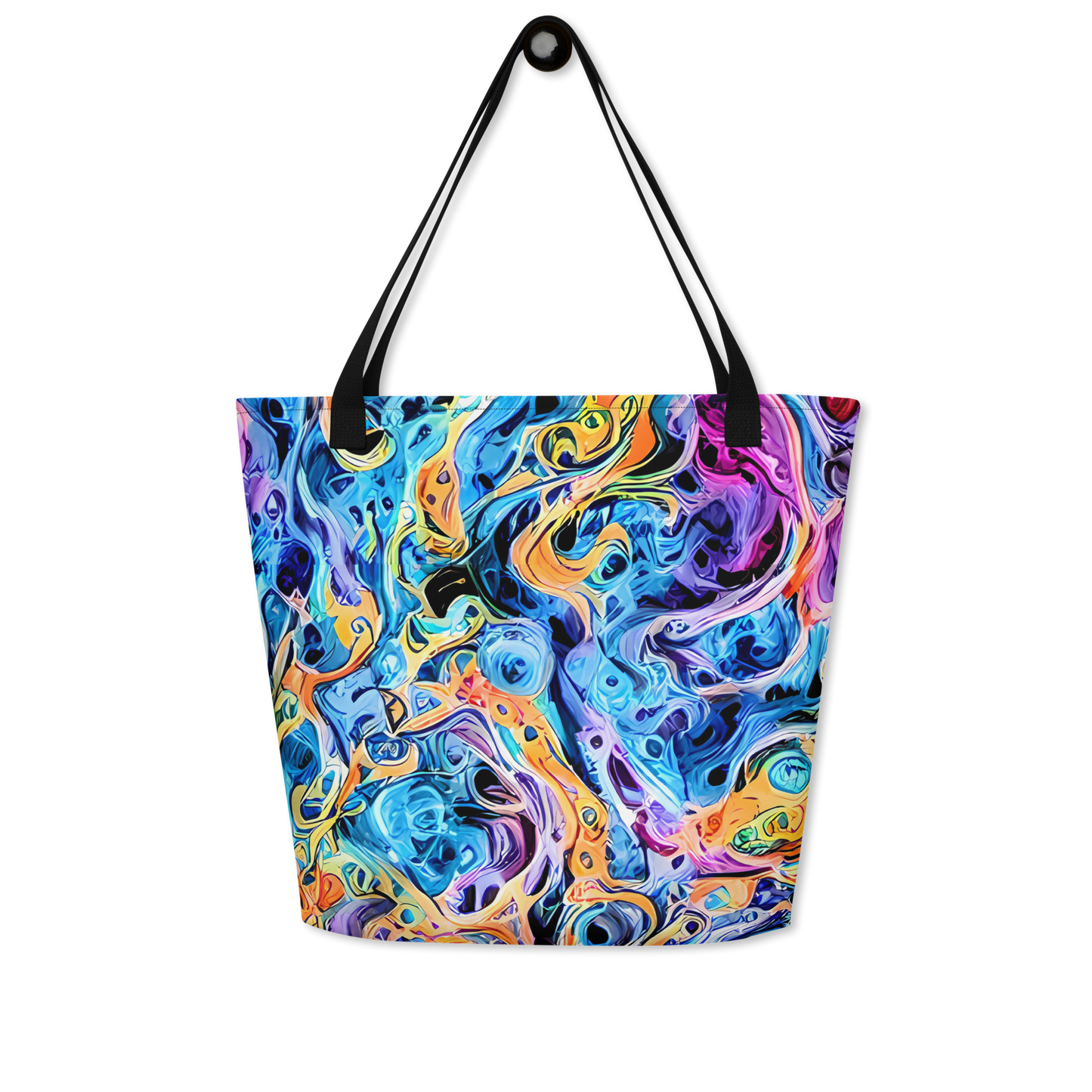 Large Tote Bag w/ Pocket - Rococo Vortex