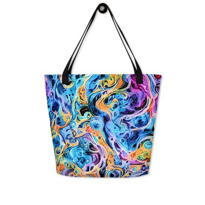 Large Tote Bag w/ Pocket - Rococo Vortex