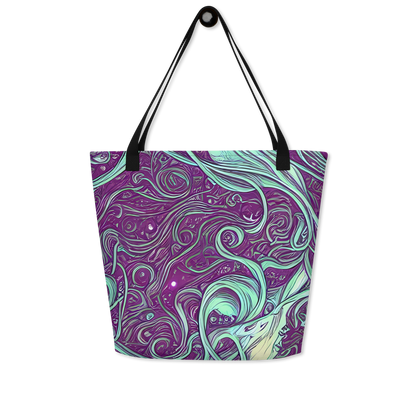 Large Tote Bag w/ Pocket - Temple Swirls