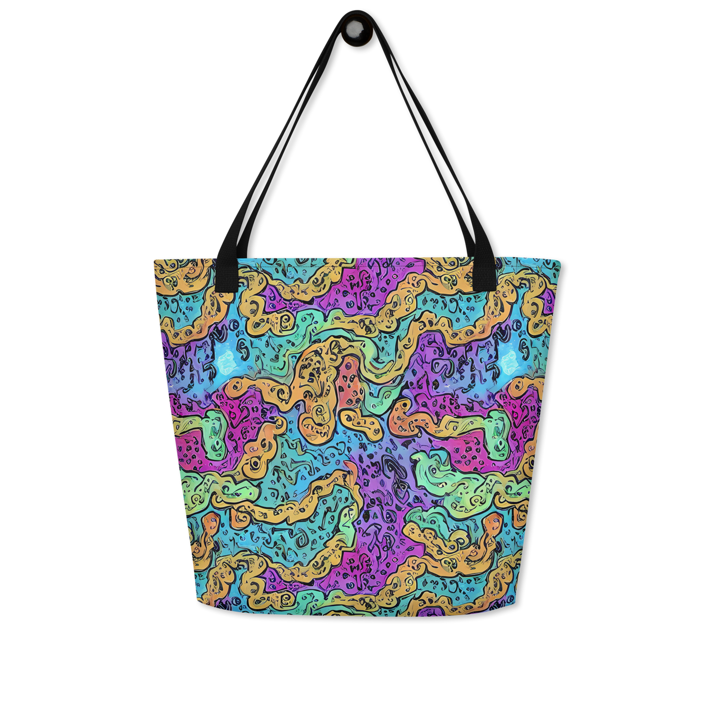 Large Tote Bag w/ Pocket - Intergalactic Graffiti