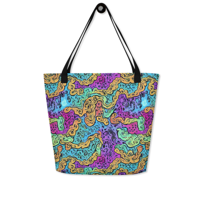 Large Tote Bag w/ Pocket - Intergalactic Graffiti