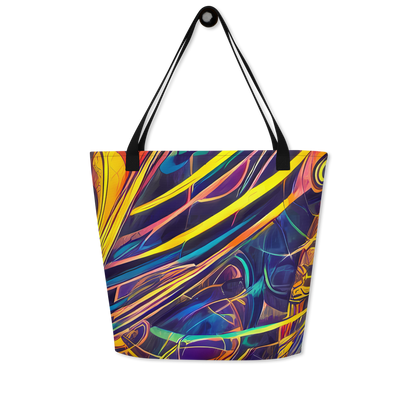 Large Tote Bag w/ Pocket - Vector Rhapsody