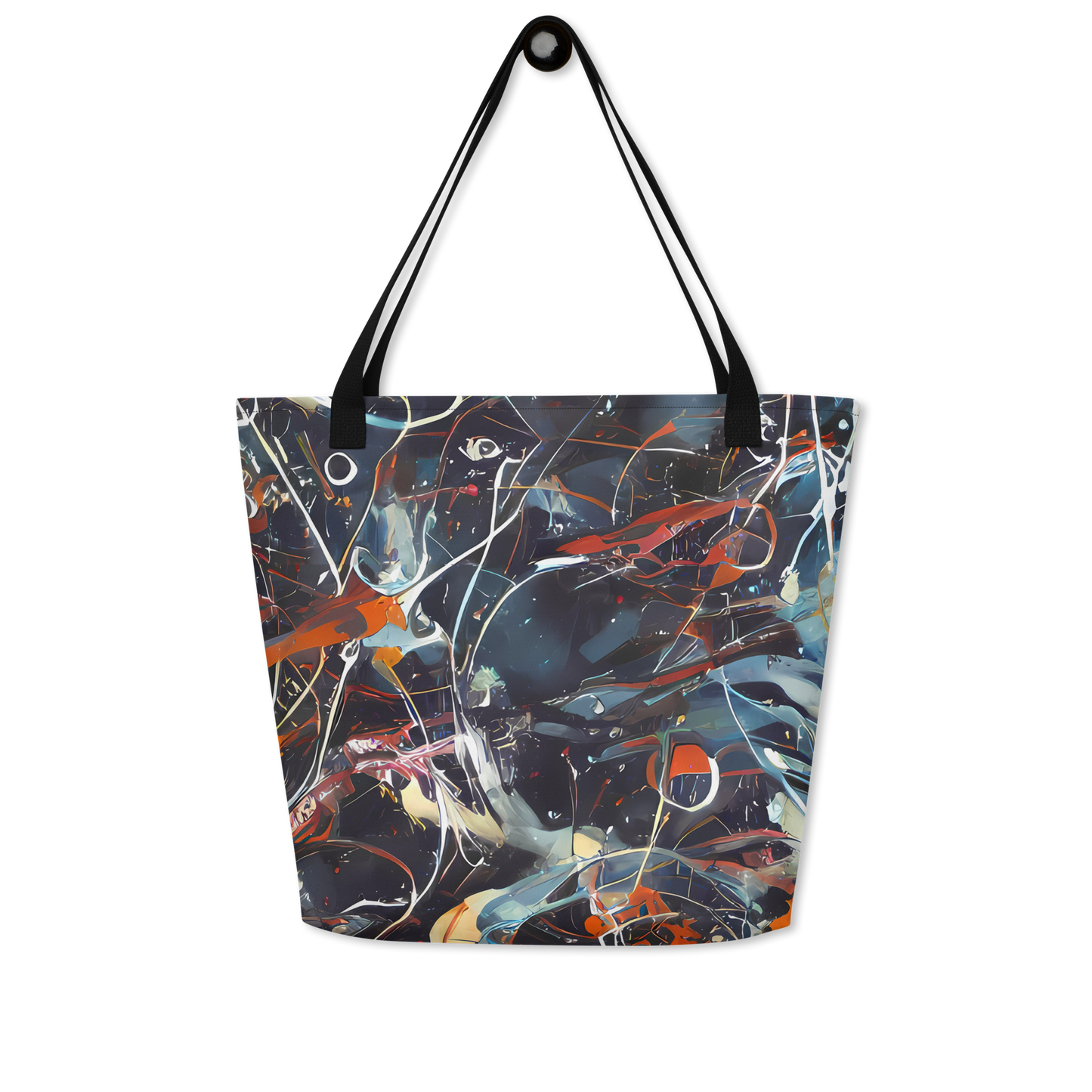 Large Tote Bag w/ Pocket - Neo-Splash Labyrinth