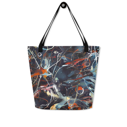 Large Tote Bag w/ Pocket - Neo-Splash Labyrinth