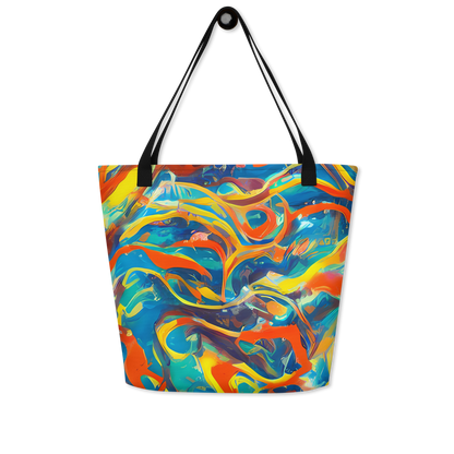 Large Tote Bag w/ Pocket - Chromatic Fusion