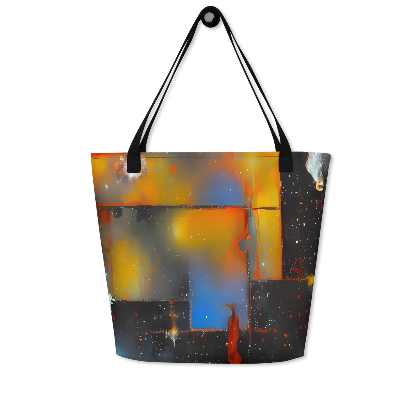Large Tote Bag w/ Pocket - Monet's Matrix