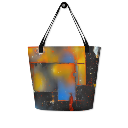 Large Tote Bag w/ Pocket - Monet's Matrix