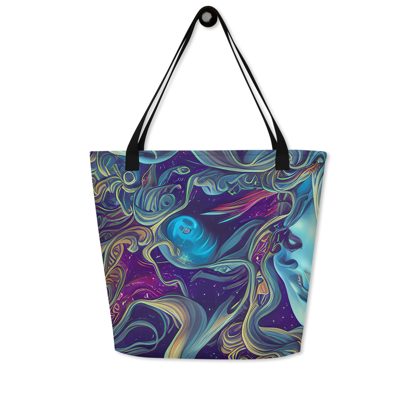 Large Tote Bag w/ Pocket - Stellar Waves