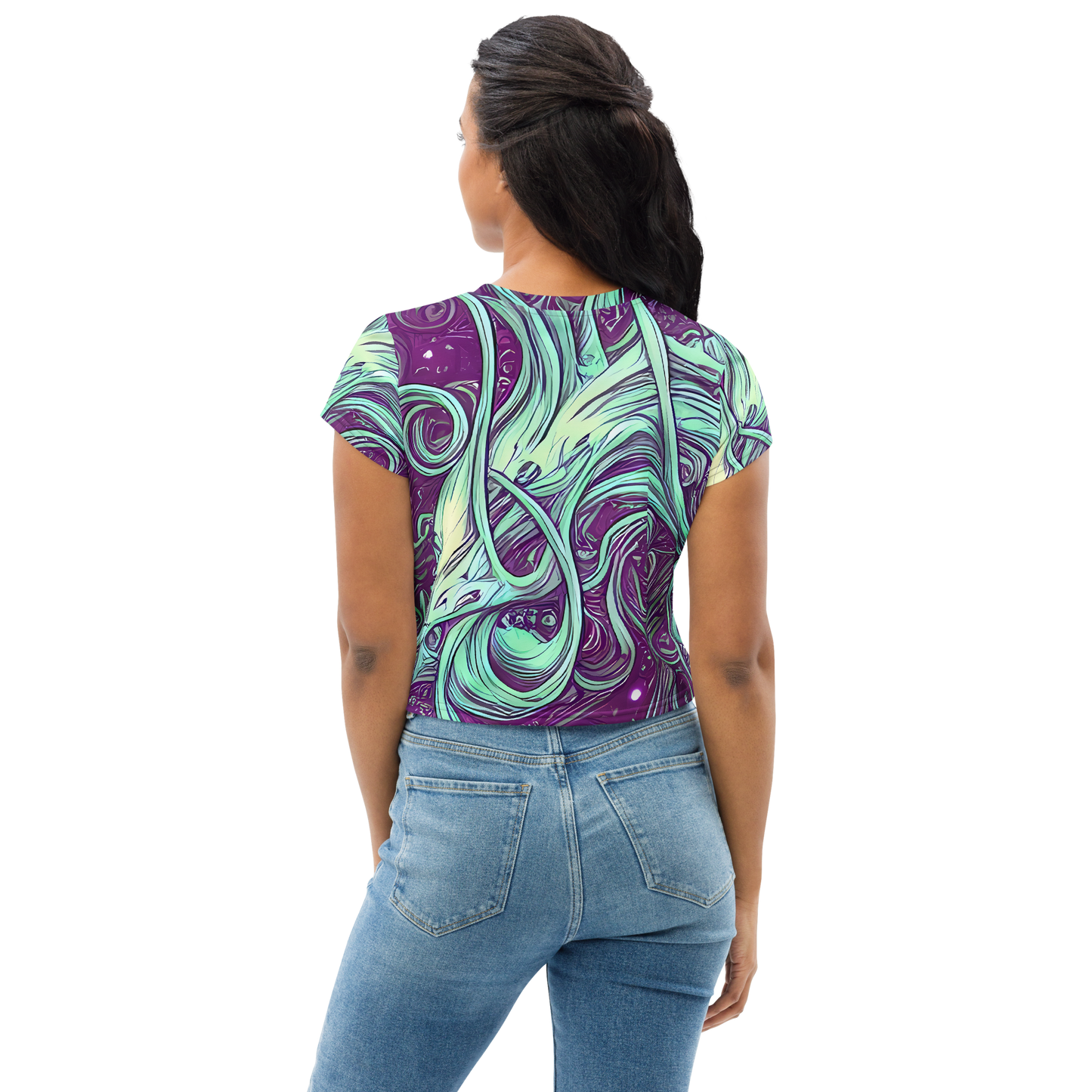 Women's Crop Tee - Temple Swirls