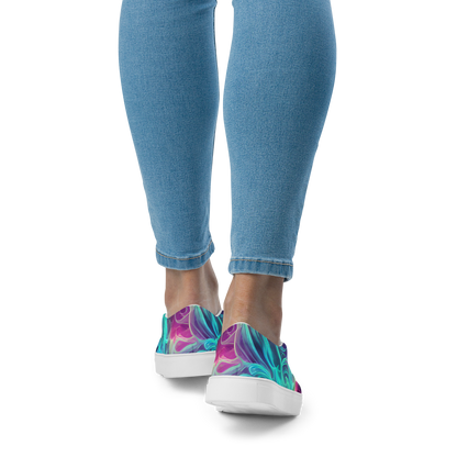 Women's Slip-On Canvas Shoes - Galactic Bloom