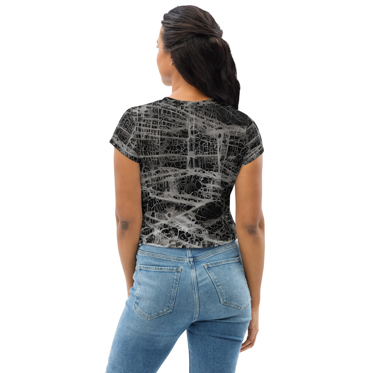 Women's Crop Tee - Monochrome Mesh