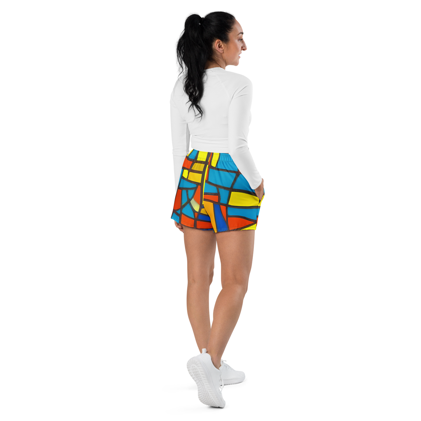 Women’s Athletic Shorts - Mondrian Mesh