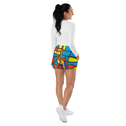 Women’s Athletic Shorts - Mondrian Mesh