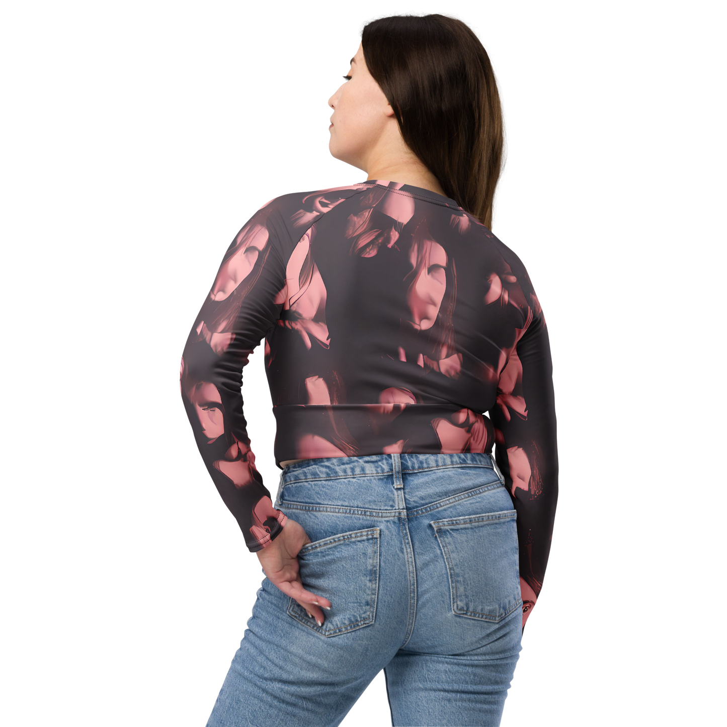 Long Sleeve Crop Top - Portrait Whispers