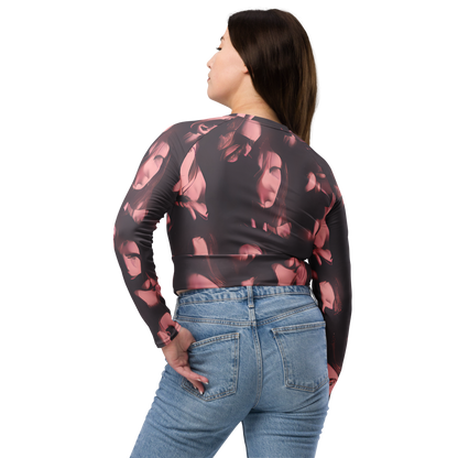 Long Sleeve Crop Top - Portrait Whispers