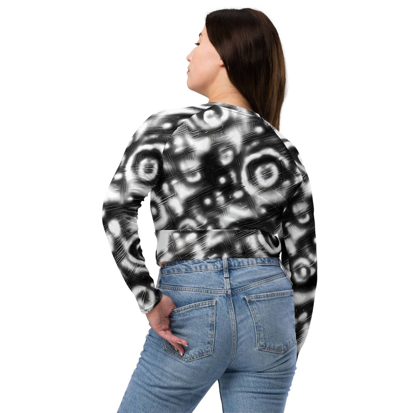 Long Sleeve Crop Top - Bernhard Swirl