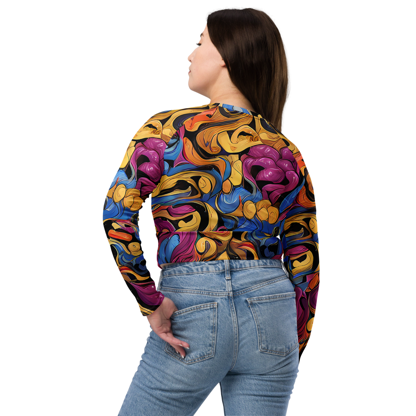 Long Sleeve Crop Top - Bosschaert Whorls