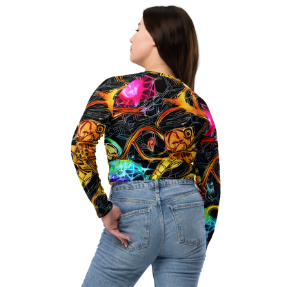 Long Sleeve Crop Top - Psychedelic Pulsar