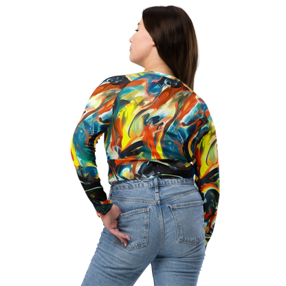 Long Sleeve Crop Top - Chromatic Vortex