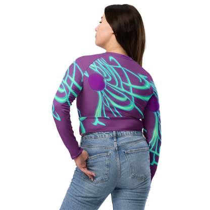 Long Sleeve Crop Top - Neon Drift