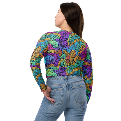 Long Sleeve Crop Top - Intergalactic Graffiti