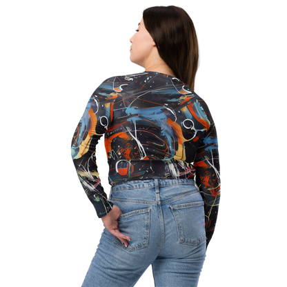 Long Sleeve Crop Top - Neo-Splash Labyrinth