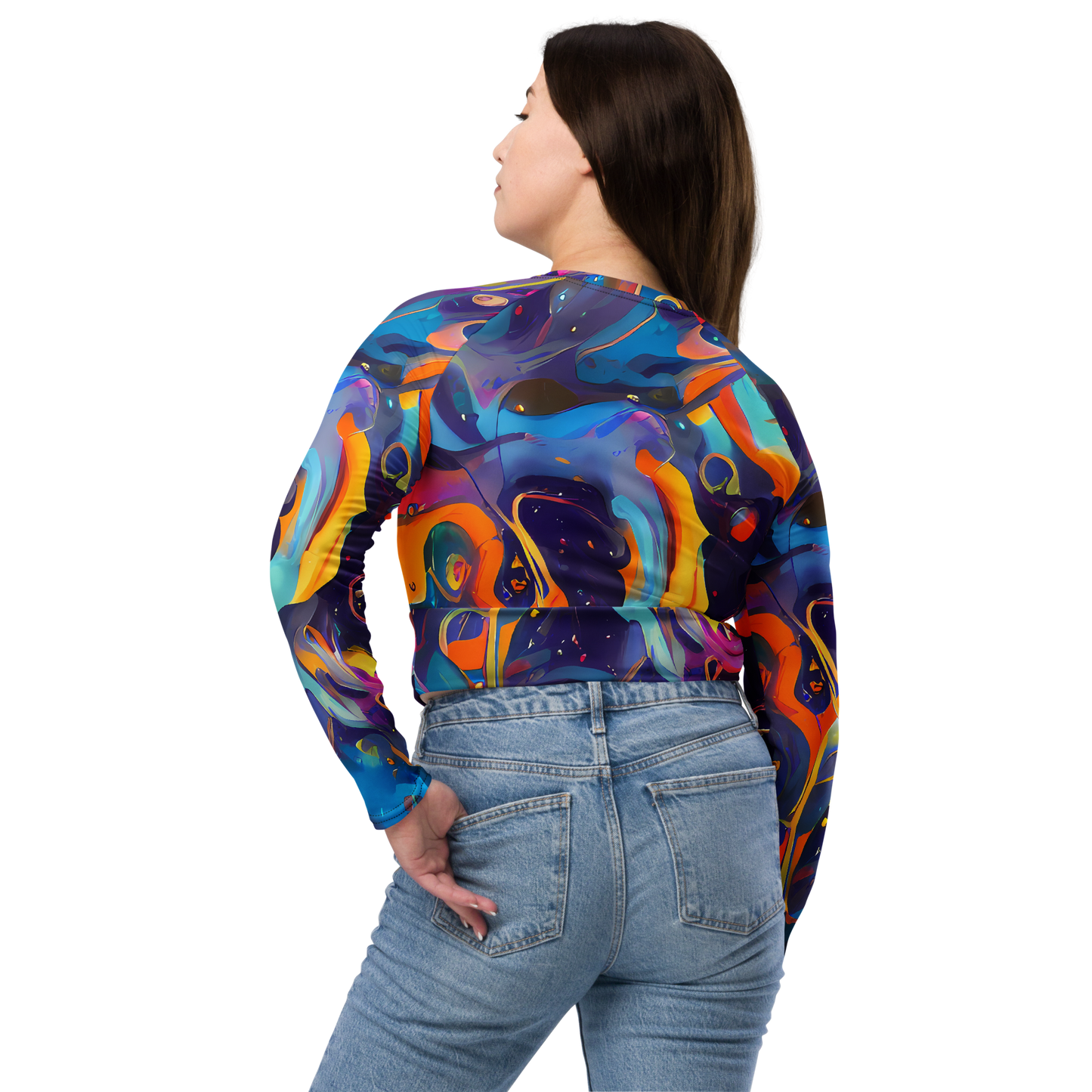 Long Sleeve Crop Top - Whimsical Fusion