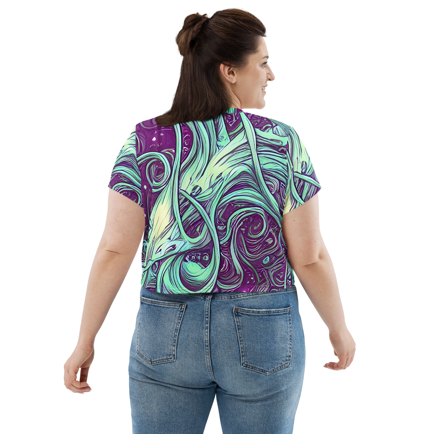 Women's Crop Tee - Temple Swirls